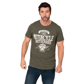 Gasoline Bandit T-Shirt Motorcycle Brotherhood Oliv