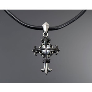 Halskette Woman Cross Chirurgenstahl-Leder- Länge: 45-50cm Louis